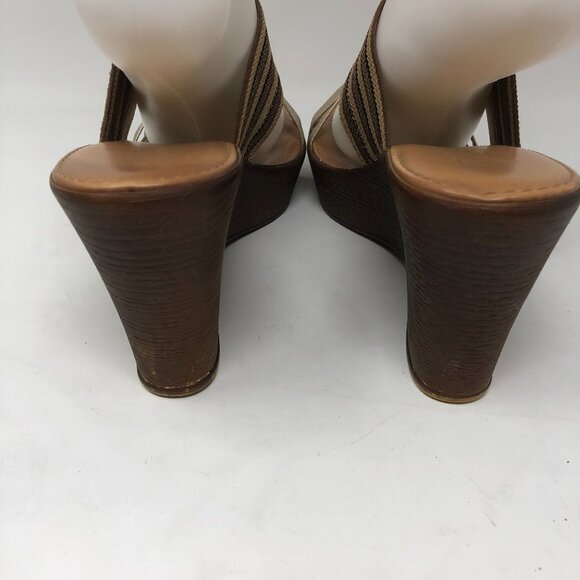 Italian Shoemakers Metallic Wedge Sandals 11 - Picture 6 of 10